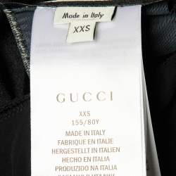 Pre Owned Gucci Black Logo Print Jersey Swimsuit XXS