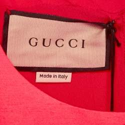 مملوكة مسبقًا Gucci Pink Textured Crepe Mini Dress L