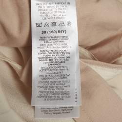 مملوكة مسبقًا بنطلون غووتشي كريب حرير كريمي بقصّة مستقيمة مقاس صغير - سمول