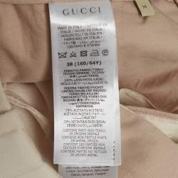 مملوكة مسبقًا بنطلون غووتشي كريب حرير كريمي بقصّة مستقيمة مقاس صغير - سمول