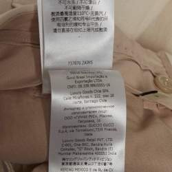 مملوكة مسبقًا  بنطلون غووتشي كريب حرير كريمي بقصّة مستقيمة مقاس صغير - سمول