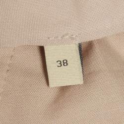 مملوكة مسبقًا بنطلون غووتشي كريب حرير كريمي بقصّة مستقيمة مقاس صغير - سمول