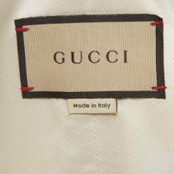 Pre Owned Gucci Beige Wool Blend Detachable-Collar Belted Coat S