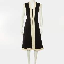 Pre Owned Gucci Black Jersey Knit Contrast Detail Sleeveless Midi Dress S