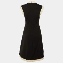 Pre Owned Gucci Black Jersey Knit Contrast Detail Sleeveless Midi Dress S