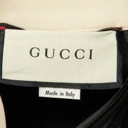 Pre Owned Gucci Black Jersey Knit Contrast Detail Sleeveless Midi Dress S