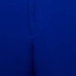 Pre Owned Gucci Cobalt Blue Silk Cady Flared Trousers M