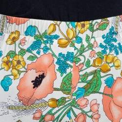 Pre Owned Gucci Multicolor Floral Printed Stretch Silk Elasticized Waist Pants XL