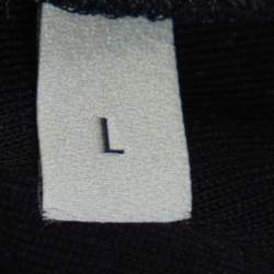 مملوكة مسبقًا  فستان غوتشي حواف ويب منفوشة جيرسيه أسود مقاس كبير (لارج)