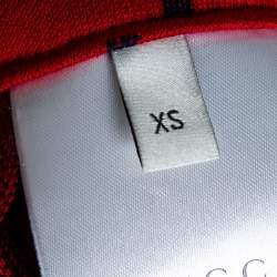 Pre Owned Gucci Red Cotton GG Jersey Web Skirt XS
