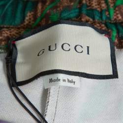 Pre Owned Gucci Brown Knit Flora GG Supreme Pattern Track Pants S