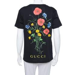 مملوكة مسبقًا Gucci Black Chateau Marmont Printed Cotton T-shirt XS