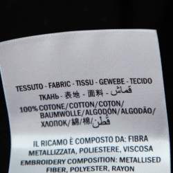 Pre Owned تي شيرت غوتشي رقبة مستديرة قطن مزخرف ترتر أسود مقاس وسط (ميديوم)