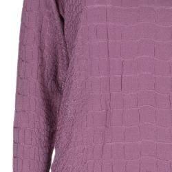 Pre Owned Gucci Mauve Textured Knit Top M