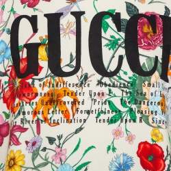 Pre Owned Gucci Cream Flora Print Cotton Crewneck Oversized Sweatshirt M