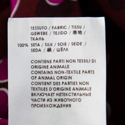 مملوكة مسبقًا Gucci Burgundy Heartbeat Print Silk Ruched Detail Maxi Dress M