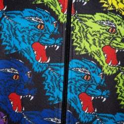 Gucci Multicolor Panther Face Printed Jersey Technical Jacket XS