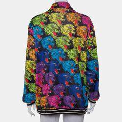 Gucci Multicolor Panther Face Printed Jersey Technical Jacket XS