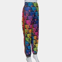 Pre Owned Gucci Multicolor Panther Face Printed Jersey Technical Jogger Pants S