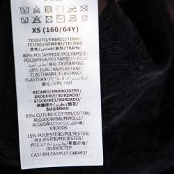 Pre Owned Gucci Black Logo Embroidered Tulle Sheer Leggings XS