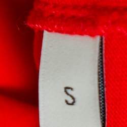 Pre Owned Gucci Red Logo Printed Cotton Tank Top S