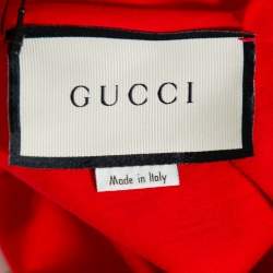 Pre Owned Gucci Red Logo Printed Cotton Tank Top S