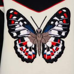 Pre Owned Gucci Multicolor Bonded Cotton Butterfly Embroidered Jumper L