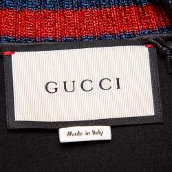 Pre Owned Gucci Multicolor Bonded Cotton Butterfly Embroidered Jumper L