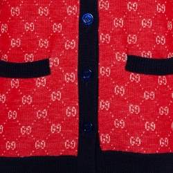 Gucci Red Wool & Alpaca Button Front Cardigan XS