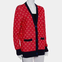 Gucci Red Wool & Alpaca Button Front Cardigan XS