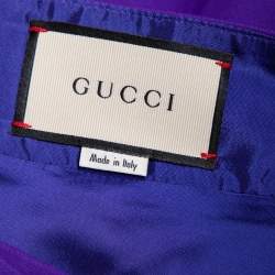 Pre Owned Gucci Purple Wool & Silk A-Line Knee Length Skirt M