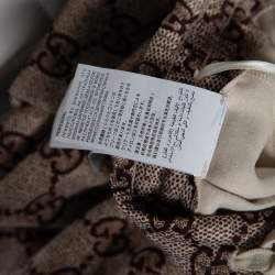 Pre Owned Gucci Beige Logo Monogram Knit Pleated Midi Skirt S