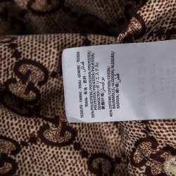 Pre Owned Gucci Beige Logo Monogram Knit Pleated Midi Skirt S