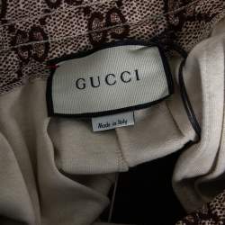 Pre Owned Gucci Beige Logo Monogram Knit Pleated Midi Skirt S