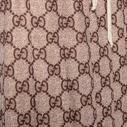 Pre Owned Gucci Beige Logo Monogram Knit Pleated Midi Skirt S
