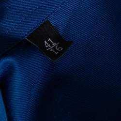Gucci Blue Cotton Contrast Collar Detail Short Sleeve Skinny Fit Shirt L