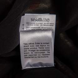 Pre Owned Gucci Black Nouveau Printed Silk Belted Maxi Dress L