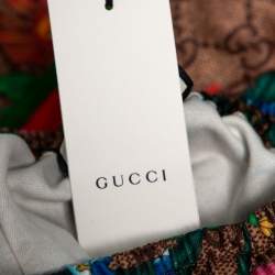 Pre Owned Gucci Multicolored GG Supreme Flora Printed Jersey Skirt S
