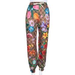 Pre Owned Gucci Multicolored GG Supreme Flora Printed Jersey Joggers M