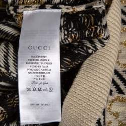 Pre Owned Gucci Multicolored GG Lurex Jacquard Wool Crewneck Sweater L