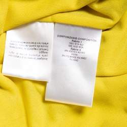 Gucci Yellow Silk One Shoulder Draped Dress M