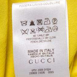 Gucci Yellow Silk One Shoulder Draped Dress M