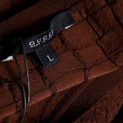 مملوكة مسبقًا Gucci Brown Scaled Knit Sleeveless Dress L