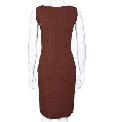 مملوكة مسبقًا Gucci Brown Scaled Knit Sleeveless Dress L