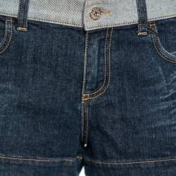 Gucci Navy Blue Denim Horsebit Detail Shorts M