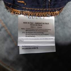 Gucci Navy Blue Denim Horsebit Detail Shorts M
