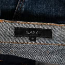 Gucci Navy Blue Denim Horsebit Detail Shorts M