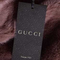 Gucci Pink Mink Fur Long Sleeve Top & Leather Skirt Set M
