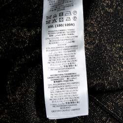 Pre Owned Gucci Navy Blue and Gold Lamé GG Knit Top XXL