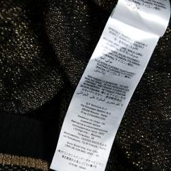Pre Owned Gucci Gold & Black GG Lurex Jacquard Wool Skirt S